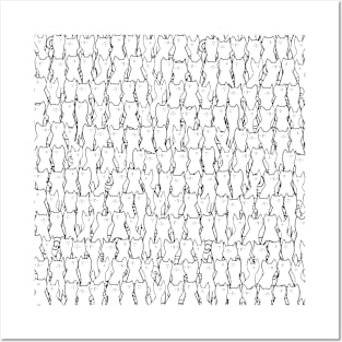 Cats pattern - white and black Posters and Art